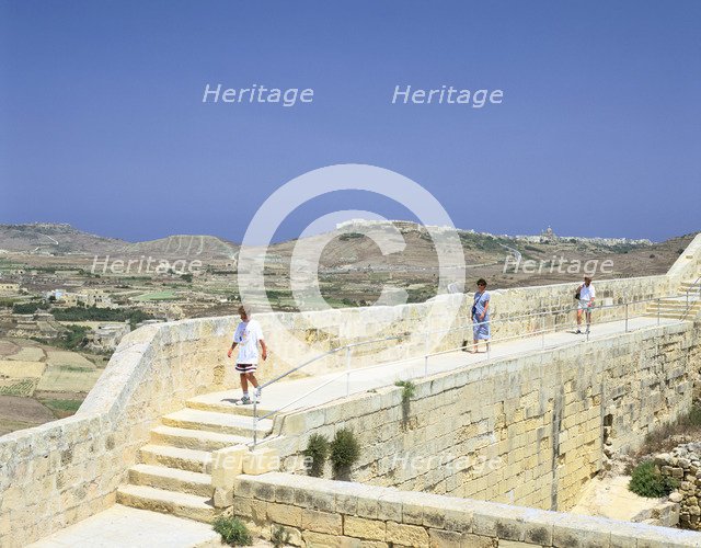 The path around the walls of the citadel, Victoria, Gozo, Malta