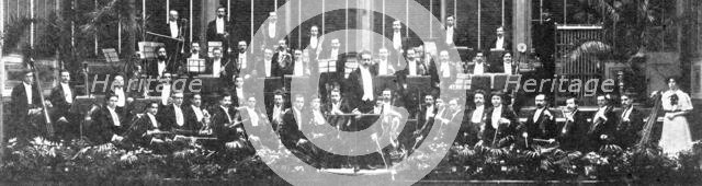 An Eastbourne attraction at the White City: the Duke of Devonshire's orchestra, 1909. Creator: Unknown.