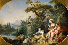 The Shepherd's Presents (The Nest). Artist: Boucher, François (1703-1770)