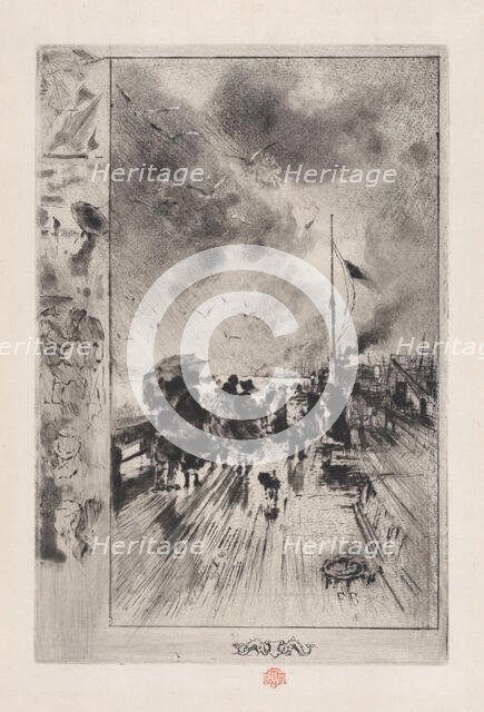 A Jetty in England, 1879. Creator: Felix Hilaire Buhot.