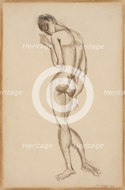 Female Nude, Back View, 1909. Creator: Max Weber.