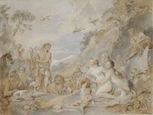 Orpheus Charming the Nymphs, Dryads, and Animals, 1757. Creator: Charles-Joseph Natoire.