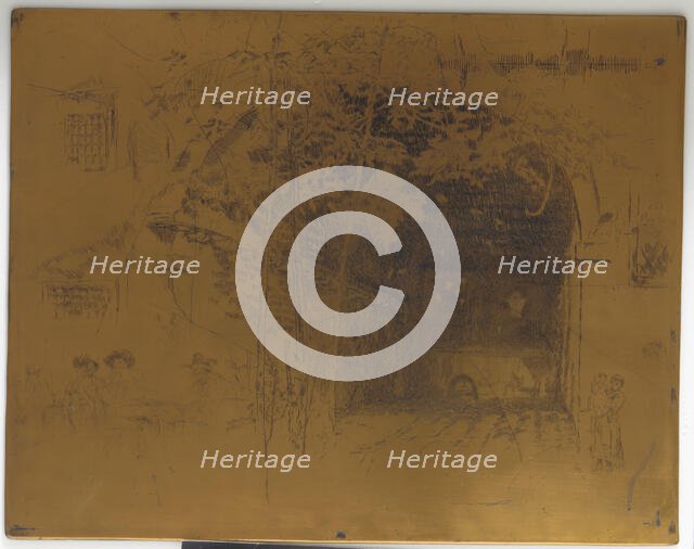 Cancelled Printing Plate for The Traghetto, No. 2, 1879-1880. Creator: James Abbott McNeill Whistler.