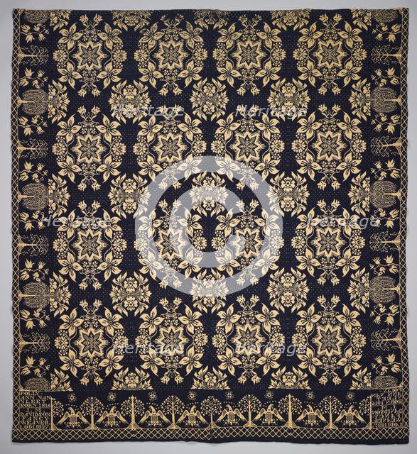 Coverlet, 1837. Creator: J.M. Davidson (American).