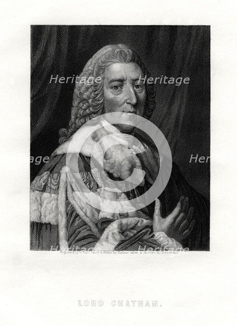 William Pitt, 1st Earl of Chatham, British Whig statesman, 19th century.Artist: W Holl