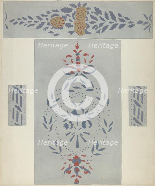 Stencilled Wall (Detail), c. 1940. Creator: Alvin M Gully.