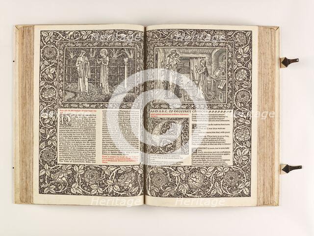 The Kelmscott Chaucer - The Works of Geoffrey Chaucer Now Newly Imprinted, 1896. Creator: Sir Edward Coley Burne-Jones.