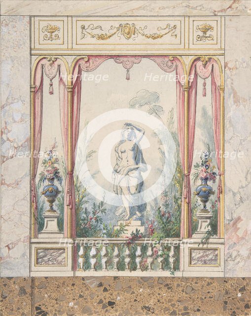 Design for an Interior with a Window into a Garden, 1800-1850. Creator: Anon.