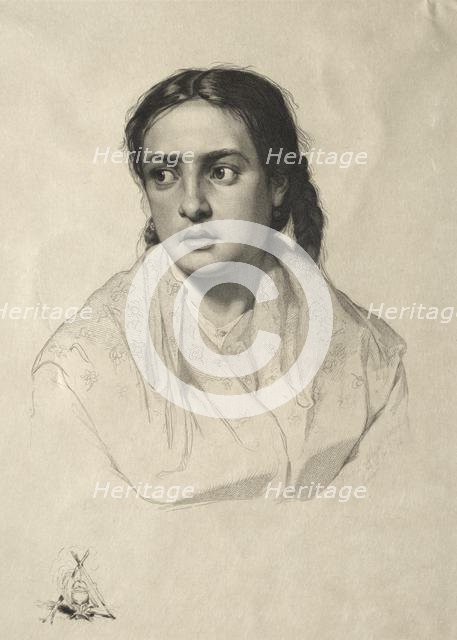 Head of a Girl, 1870. Creator: Hans Meyer (German, 1846-1919).