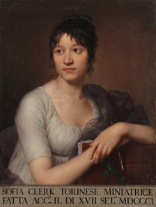 Portrait of the painter Sofia Clerk (1778-1829), 1801. Creator: Cherubini, Giovanni Domenico (1754-1815).