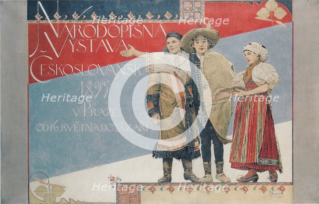 Poster for the Ethnographic Exhibition, 1894. Artist: Hynais, Vojtech (1854-1925)