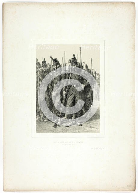 Ready to leave for the Eternal City, from Souvenirs d’Italie: Expédition de Rome, 1850. Creator: Auguste Raffet.