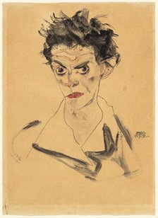 Self-Portrait, 1912. Creator: Egon Schiele.