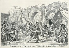 'Gambols on the River Thames, Feb 1814', 1814. Artist: George Cruikshank.