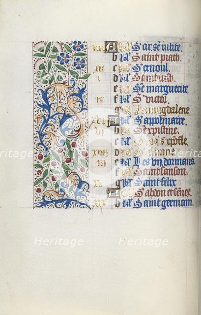Book of Hours (Use of Rouen): fol. 7v, c. 1470. Creator: Master of the Geneva Latini (French, active Rouen, 1460-80).