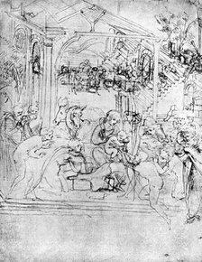 Study for 'The Adoration of the Magi', 15th century (1930).Artist: Leonardo da Vinci