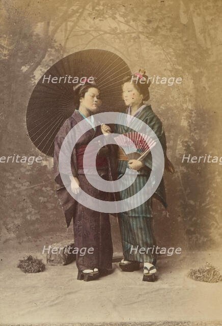 Two Japanese women, 1868-1880. Creator: Felice Beato.