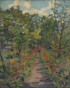 Walk in Petrzalka Park, 1935-1940. Creator: Gustav Mally.