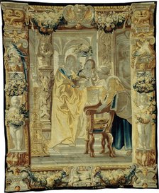Tapestry (Four Servants), Flanders, c. 1650. Creator: Jan van Leefdael.