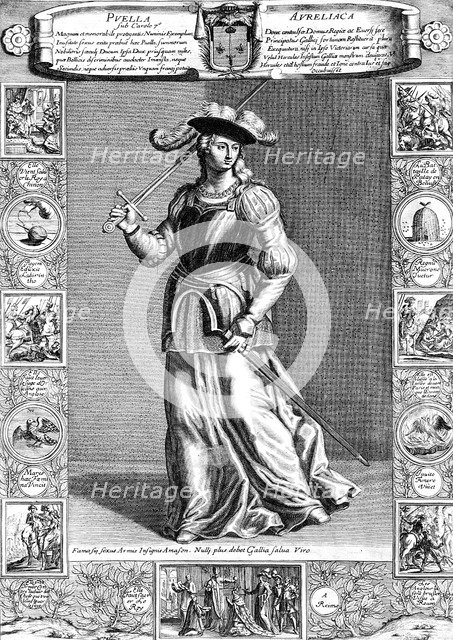 Joan of Arc, the Maid of Orleans, 15th century French patriot and martyr, 18th century. Artist: Unknown