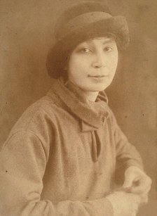 Natalia Sergeevna Goncharova (1881-1962) in Paris, 1917. Creator: Anonymous.