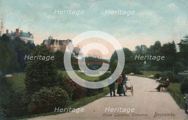 Entrance to Chine Gardens, Boscombe, Dorset, c1905. Artist: Unknown.