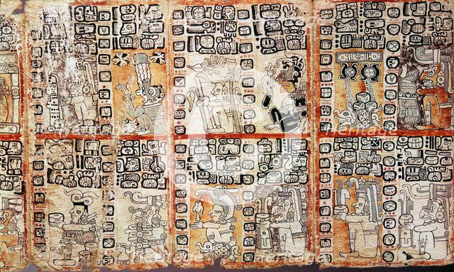 Section from the Mayan Troano Codex, 15th century. Artist: Unknown