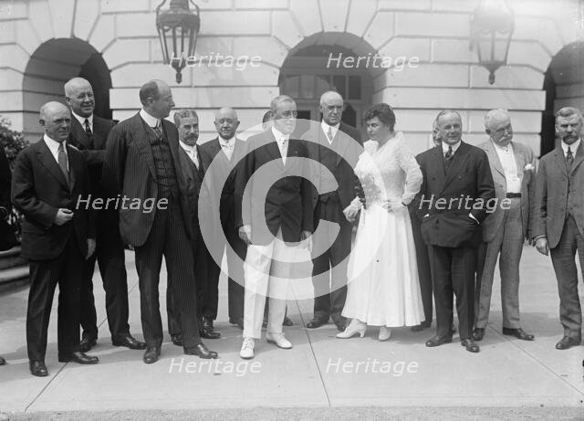 Democratic National Committee, Marsh; Lynch; Cummings; Johnson; Wilson; Mcnab; Mrs. Wilson..., 1916. Creator: Harris & Ewing.