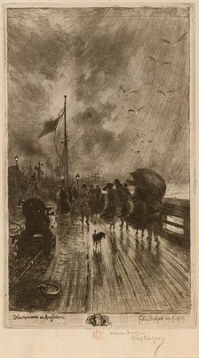 Un Débarquement en Angleterre, (Landing in England) 1879. Creator: Felix Hilaire Buhot.