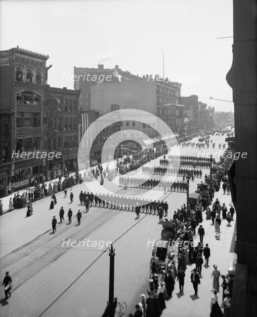 Detroit commandery, no. 1, state encampment, Michigan K.T. [Knights Templar], between 1900 and 1910. Creator: Unknown.