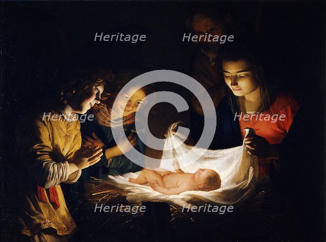 The Adoration of the Christ Child, c. 1620. Artist: Honthorst, Gerrit, van (1590-1656)