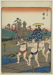 Kanaya, from the series "Fifty-three Stations [of the Tokaido] (Gojusan tsugi)," also known...,1852. Creator: Ando Hiroshige.