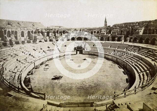Roman amphitheatre, Nimes, France, late 19th or early 20th century Artist: Unknown