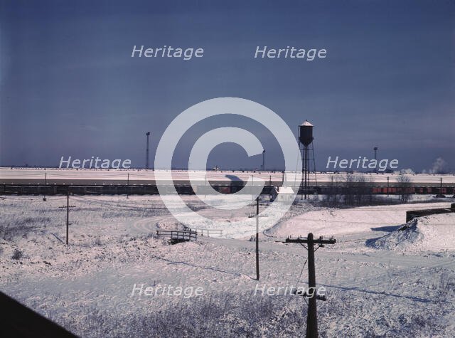 View of a Chicago and Northwestern railroad freight house, Chicago, Ill., 1942. Creator: Jack Delano.