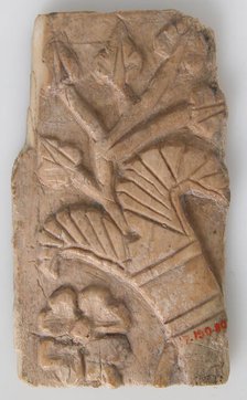 Relief Fragment with Rosette and Lotus Design, Coptic, 6th-7th century. Creator: Unknown.