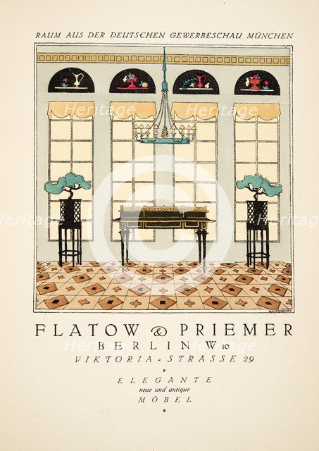 Advertisement for Flatow & Priemer, from Styl, pub. 1922 (pochoir Print)