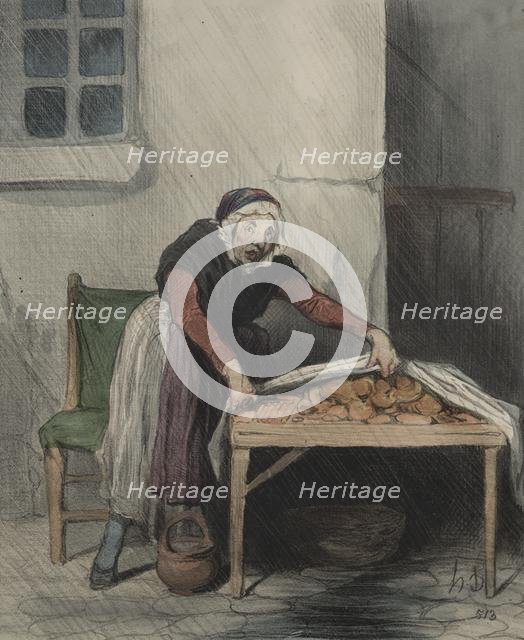 The Chapter of Interpretations, plate 8: Each burn fears cold water, 1843. Creator: Honoré Daumier (French, 1808-1879); Aubert.