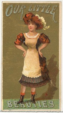 From the Girls and Children series (N58) promoting Our Little Beauties Cigarettes for Alle..., 1887. Creator: Allen & Ginter.
