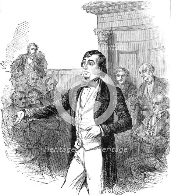 The late Lord Beaconsfield: Mr. Disraeli at the Buckinghamshire election, 1847, (1881). Creator: Smyth.