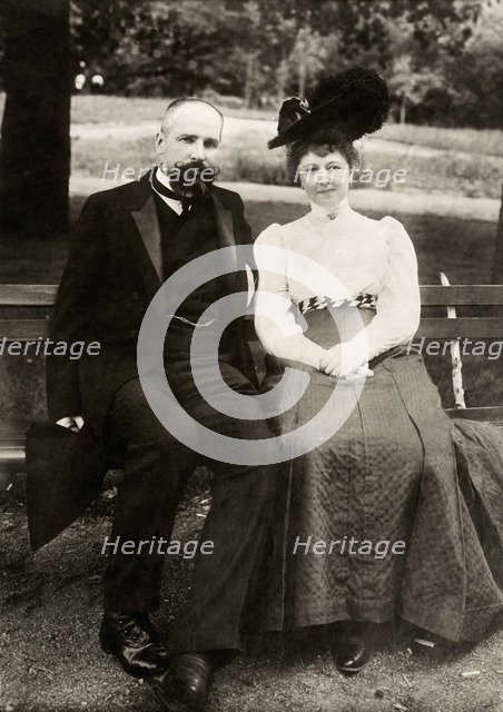 Portrait of the Prime Minister of Imperial Russia Pyotr Stolypin with his wife, 1910.
