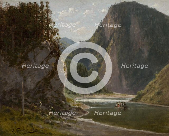 The Dunajec River in the Pieniny Mountains, 1868. Creator: Jozef Szermentowski.