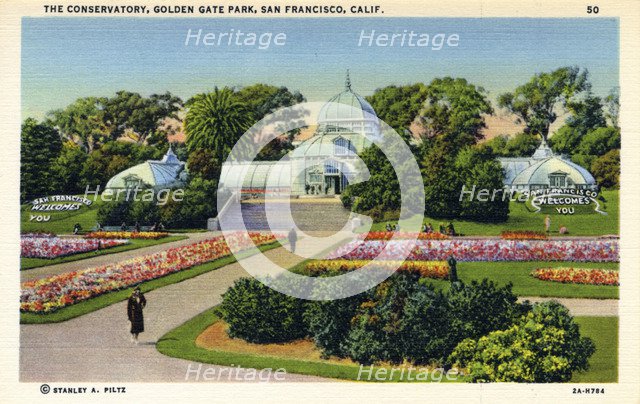 The Conservatory, Golden Gate Park, San Francisco, California, USA, 1932. Artist: Unknown