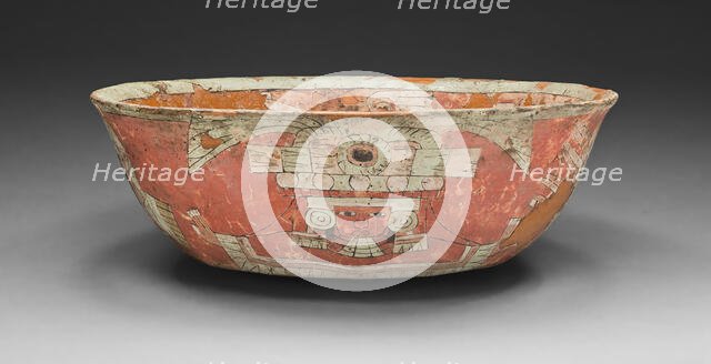 Bowl Depicting a Female Figure with Shield and Darts Motifs, A.D. 300/600. Creator: Unknown.