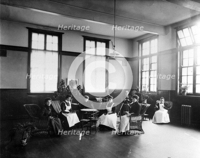 Girls in the Rowntree rest room,  York, Yorkshire, 1900. Artist: Unknown