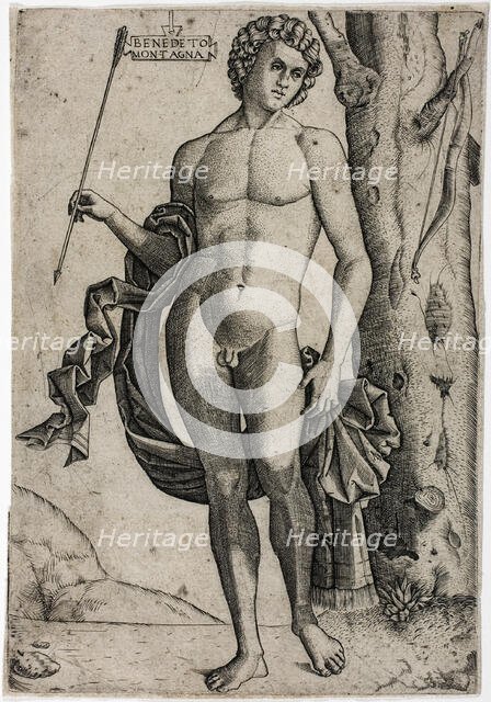 A Young Man with an Arrow, c.1510. Creator: Benedetto Montagna.