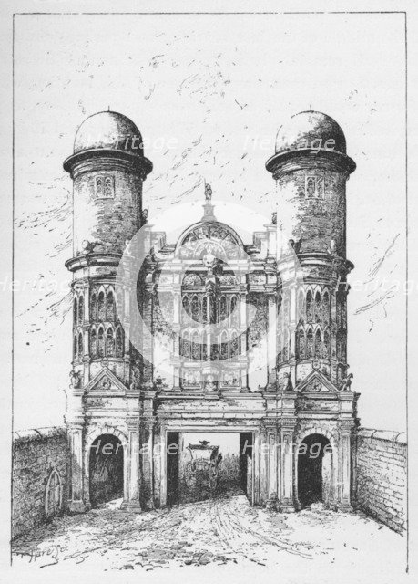 'The King Street Gate, Westminster, Demolished 1723', c1897. Artist: William Patten.