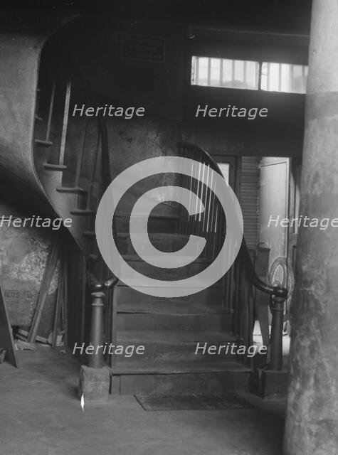 Spiral stairway, New Orleans or Charleston, South Carolina, between 1920 and 1926. Creator: Arnold Genthe.