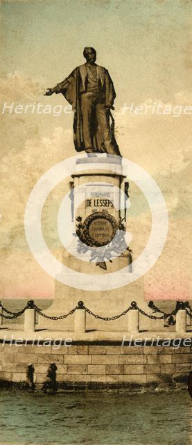 'Port Said. - Statue of Ferdinand de Lesseps ,  c1918-c1939. Creator: Unknown.