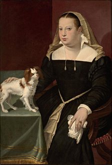 Portrait of a Lady with a Dog, 1565-1569. Creator: Passerotti (Passarotti); Bartolomeo (1529-1592).