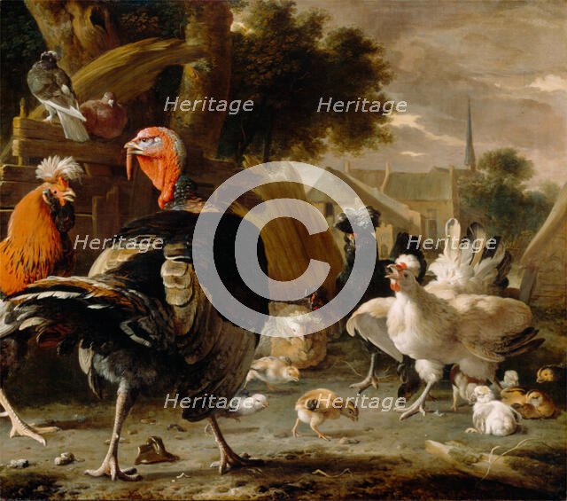 Poultry Yard, c1668. Creator: Melchior d'Hondecoeter.